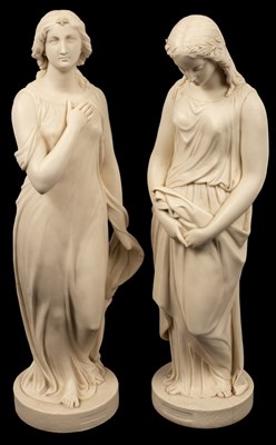 Lot 240 - Two large Copeland Parian figures, Maidenhead...