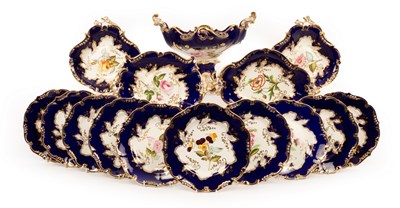 Lot 252 - A Coalport botanical dessert service, circa...