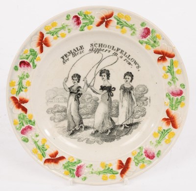 Lot 255 - An early 19th Century nursery plate, Female...