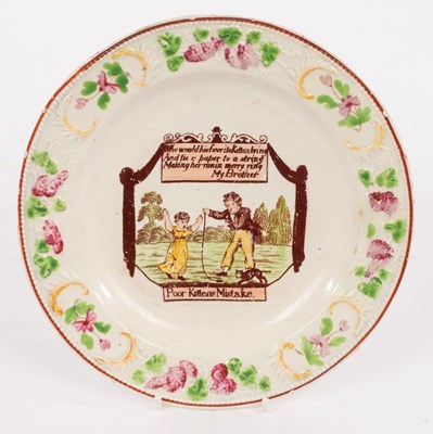 Lot 256 - An early 19th Century nursery plate, Poor...