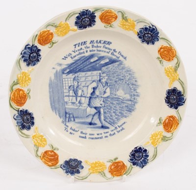 Lot 257 - An early 19th Century nursery plate, The Baker,...