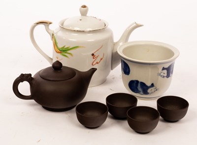 Lot 288 - A Yixing Zisha tea set, including a tea pot...