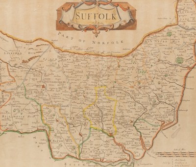 Lot 362 - Robert Morden/Map of Suffolk/hand coloured...