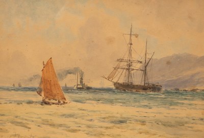 Lot 452 - Thomas Bush Hardy (1842-1897)/Seascape, Ships...