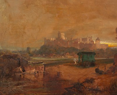 Lot 493 - C Lupino??/View of Windsor Castle/oil on panel,...