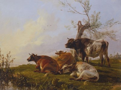 Lot 511 - Thomas Sidney Cooper RA (1803-1902)/Cattle in...