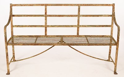 Lot 526 - A Regency period reeded garden bench, with...