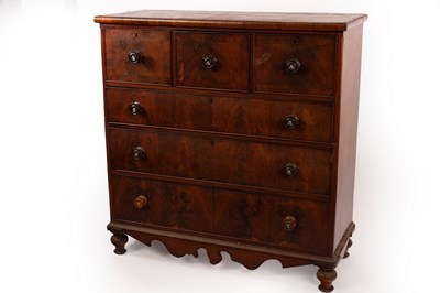 Lot 564 - A Victorian mahogany chest of drawers with a...