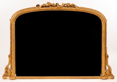 Lot 579 - A 19th Century overmantel mirror, the gilt...