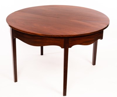 Lot 621 - A George III mahogany D-shaped dining table,...