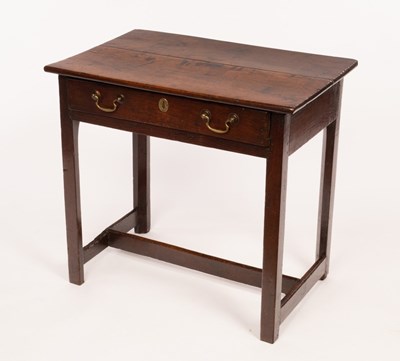 Lot 626 - An 18th Century oak side table fitted a frieze...