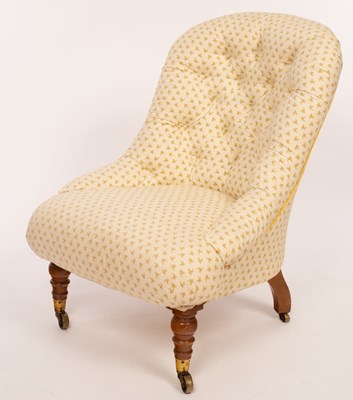 Lot 639 - A Victorian upholstered chair with deep...