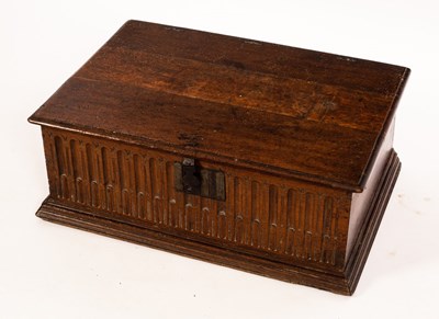 Lot 645 - An 18th Century bible box carved arches, the...