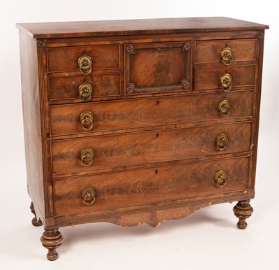 Lot 653 - A Regency mahogany chest of three long and...