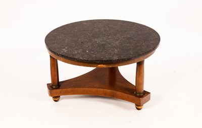 Lot 679 - An Empire marble top mahogany table (the top...