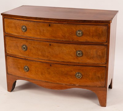 Lot 683 - A Regency mahogany bowfront chest of three...