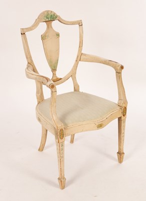 Lot 690 - An Edwardian white painted open armchair with...