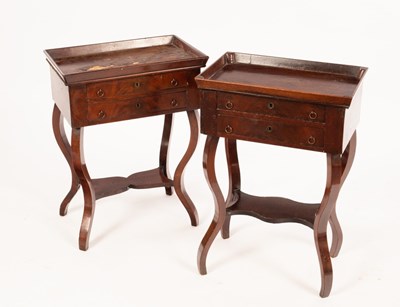 Lot 692 - Two 19th Century Continental work tables, two...