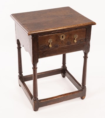 Lot 721 - An 18th Century oak side table, fitted with a...