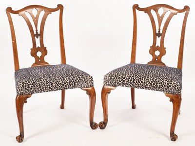 Lot 724 - A pair of 18th Century style chairs, with...