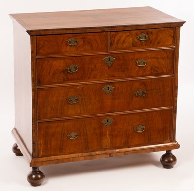 Lot 725 - An early 18th Century walnut and crossbanded...