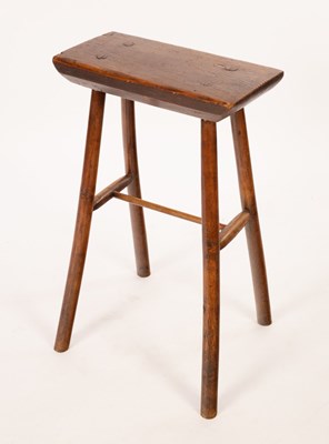 Lot 732 - A late 19th Century tall country oak stool...