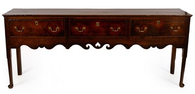 Lot 733 - A late 18th Century oak server with two-plank...