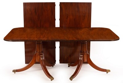 Lot 758 - A Regency stye mahogany twin pedestal dining...