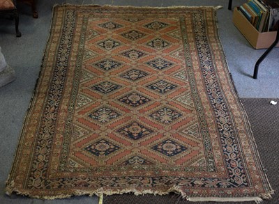 Lot 777 - A Caucasian rug, the central field of...