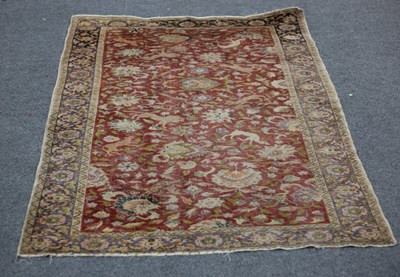 Lot 785 - An Agra design hunting rug, India, decorated...