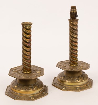 Lot 803 - A pair of 18th Century style Dutch brass...