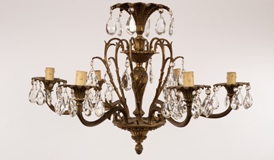 Lot 805 - An early 20th Century gilt metal six-light...