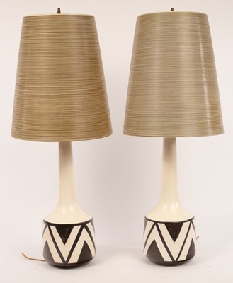 Lot 825 - A pair of Lotte & Gunnar Bostlund lamps, circa...