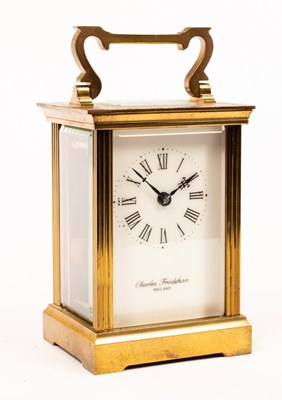 Lot 853 - A gilt brass carriage clock by Devon Clocks,...