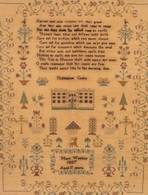 Lot 885 - An early 19th Century needlework sampler, Mary...