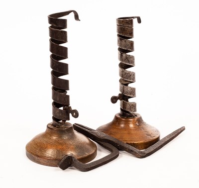 Lot 924 - A pair of early 19th Century steel...