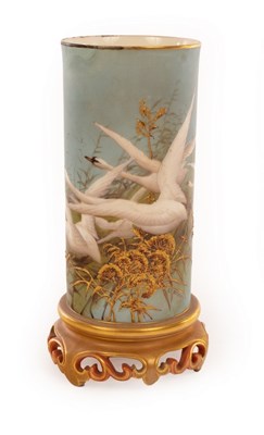 Lot 16 - A Royal Worcester cylindrical vase, 1901,...