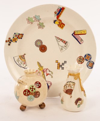 Lot 32 - A Royal Worcester plate decorated Oriental...