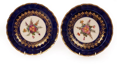 Lot 48 - A pair of Chamberlain Worcester plates, each...
