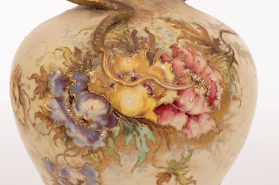 Lot 63 - A Turn Teplitz Bohemia vase of ivory ground,...