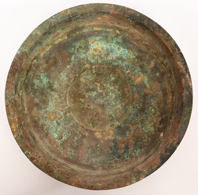 Lot 90 - A Chinese bronze shallow circular dish, Han...