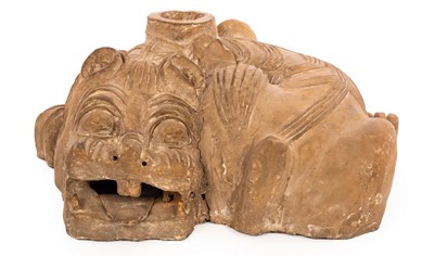Lot 92 - A Chinese earthenware Chimera, Han dynasty, in...