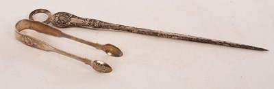 Lot 128 - A George IV silver meat skewer, makers mark...