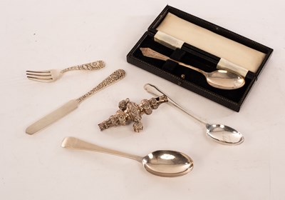 Lot 142 - An American sterling silver Christening knife...