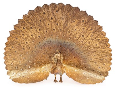 Lot 143 - A silver gilt figure of a peacock, Garrard &...