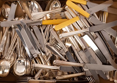 Lot 153 - A large quantity of silver plated flatware,...