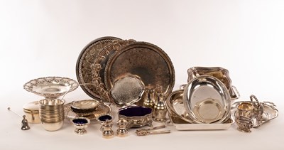 Lot 155 - A silver plated footed bowl, with pierced...