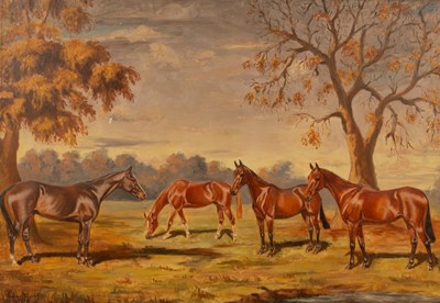 Lot 200 - Susan Terrot (20th Century)/Polo Ponies in an...