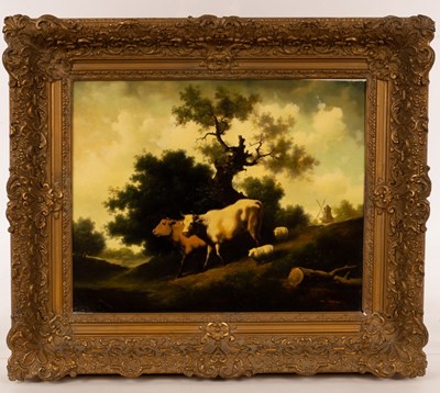 Lot 203 - Jan Martel (20th Century)/Cattle and Sheep in...