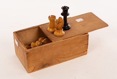 Lot 310 - A set of Staunton type chess men, the Kings...